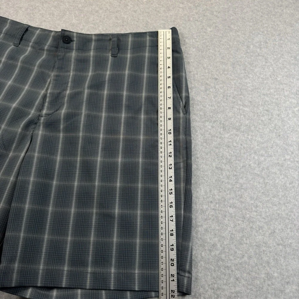 Under Armour Golf Shorts Men's 40 Loose Gray Plaid Performance Stretch Logo
